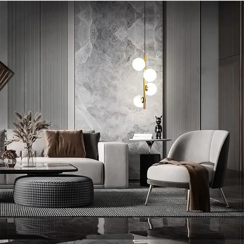 Contemporary Nordic Sphere Pendant Light – 2/3/4 Lights in Iron & Glass for Bedroom