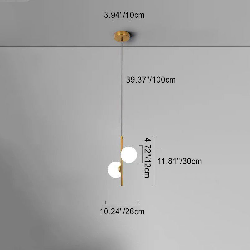 Contemporary Nordic Sphere Pendant Light – 2/3/4 Lights in Iron & Glass for Bedroom