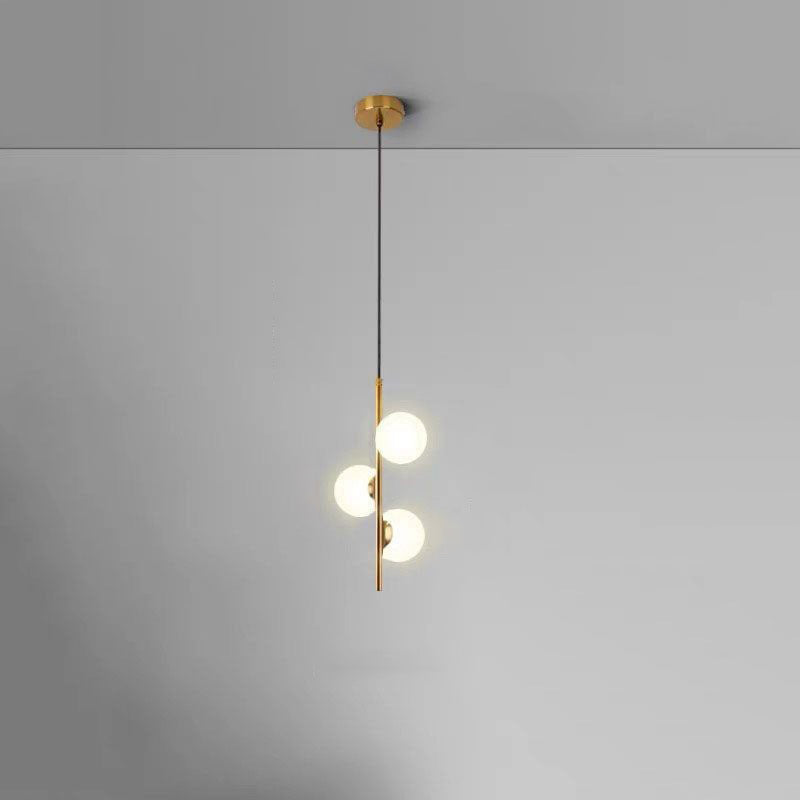Contemporary Nordic Sphere Pendant Light – 2/3/4 Lights in Iron & Glass for Bedroom