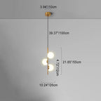 Contemporary Nordic Sphere Pendant Light – 2/3/4 Lights in Iron & Glass for Bedroom
