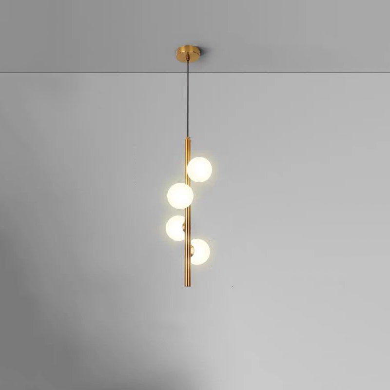 Contemporary Nordic Sphere Pendant Light – 2/3/4 Lights in Iron & Glass for Bedroom