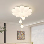 Modern Floral Sphere LED Ceiling Light – Iron & Acrylic Flush Mount Fixture for Bedroom