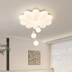 Modern Floral Sphere LED Ceiling Light – Iron & Acrylic Flush Mount Fixture for Bedroom