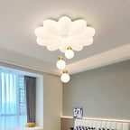 Modern Floral Sphere LED Ceiling Light – Iron & Acrylic Flush Mount Fixture for Bedroom