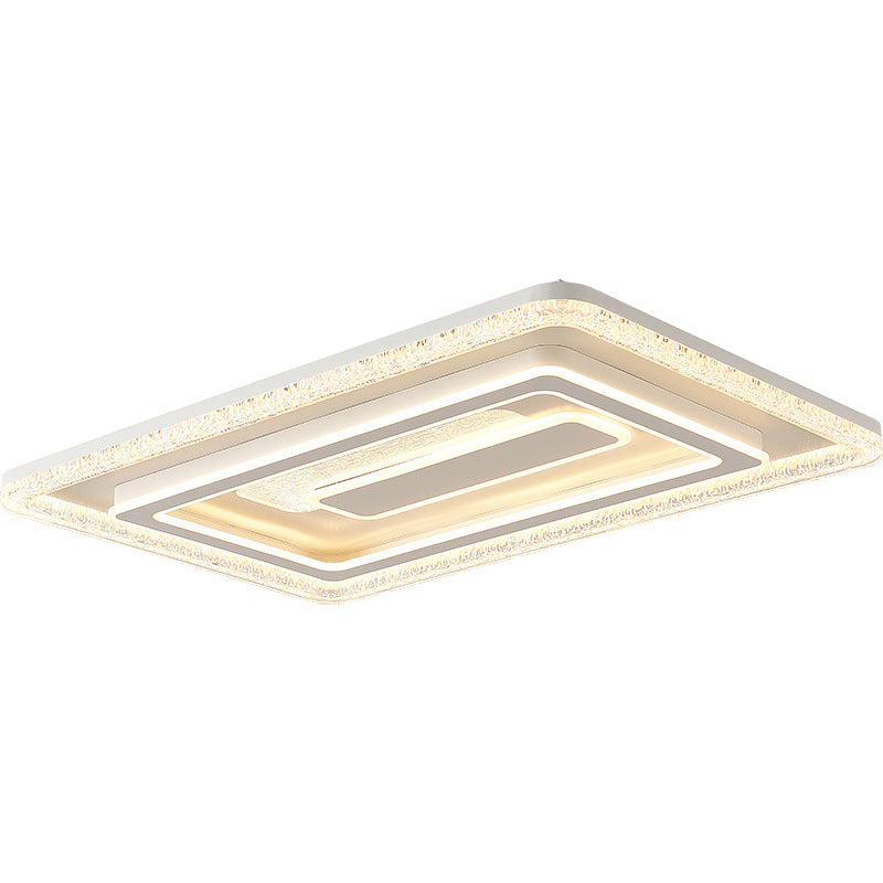 Modern Luxury Rectangular LED Ceiling Light – Flush Mount in Iron & Acrylic for Living Room