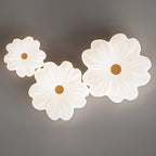 Contemporary Creative Flower LED Ceiling Light – Flush Mount in Iron & PE for Bedroom