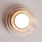 Contemporary Nordic Travertine Ceiling Light – 1-Light Cylinder Semi-Flush Mount for Bedroom