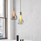 Contemporary Nordic Cone Aluminum Glass 1-Light Pendant Light For Bedroom