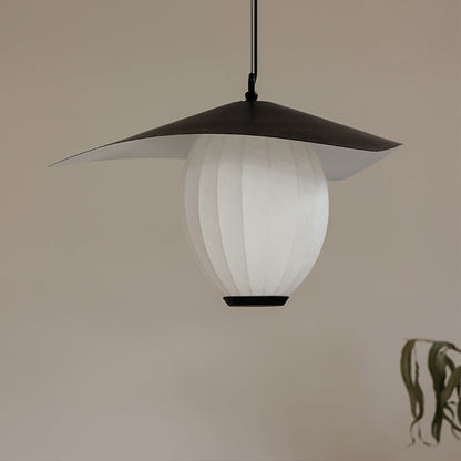 Contemporary Creative Oval Iron Silk 1-Light Pendant Light For Bedroom