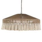Traditional Japanese Round Cotton Hemp Rope 1-Light Pendant Light For Living Room