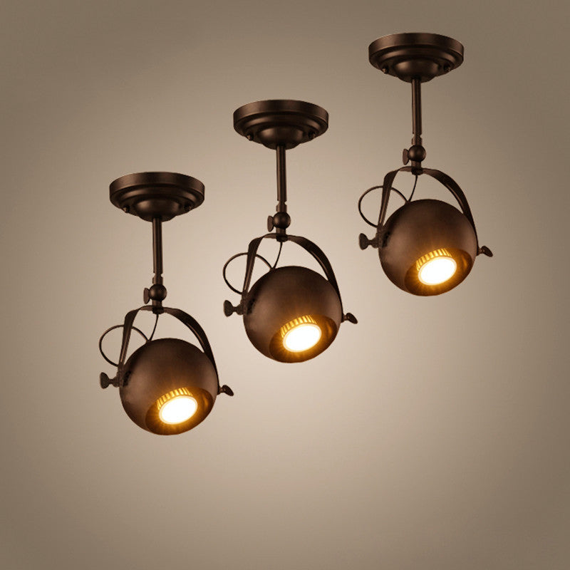 Contemporary Industrial Globe Metal Iron 1/2/3/4 Light Semi-Flush Mount Ceiling Light For Living Room