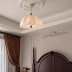 Traditional French Dome Iron Fabric 4-light Pendant Light for Bedroom