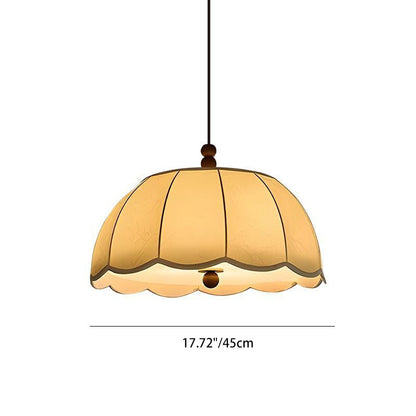 Traditional French Dome Iron Fabric 4-light Pendant Light for Bedroom