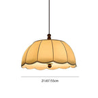 Traditional French Dome Iron Fabric 4-light Pendant Light for Bedroom