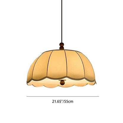 Traditional French Dome Iron Fabric 4-light Pendant Light for Bedroom