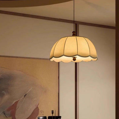 Traditional French Dome Iron Fabric 4-light Pendant Light for Bedroom