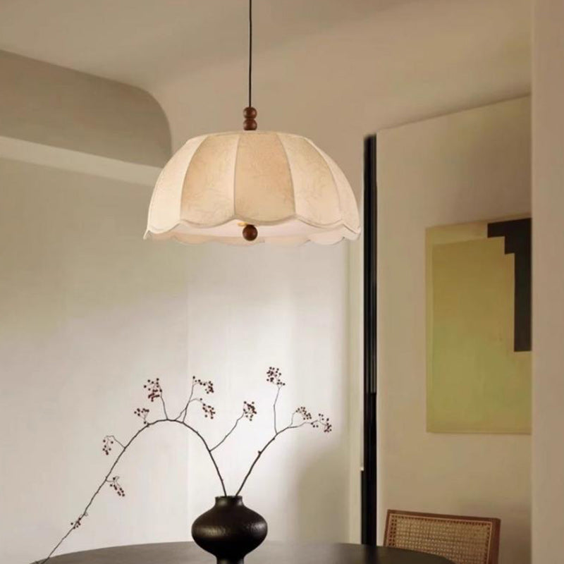 Traditional French Dome Iron Fabric 4-light Pendant Light for Bedroom