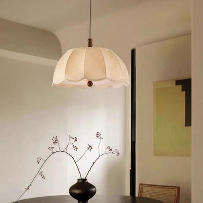 Traditional French Dome Iron Fabric 4-light Pendant Light for Bedroom