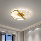 Contemporary Nordic Round Iron Glass LED Semi-Flush Mount Ceiling Light For Bedroom
