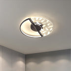 Contemporary Nordic Round Iron Glass LED Semi-Flush Mount Ceiling Light For Bedroom