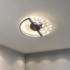 Contemporary Nordic Round Iron Glass LED Semi-Flush Mount Ceiling Light For Bedroom