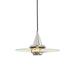 Contemporary Scandinavian Flying Saucer Iron Glass 1-light Pendant Light for Living Room