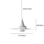 Contemporary Scandinavian Flying Saucer Iron Glass 1-light Pendant Light for Living Room