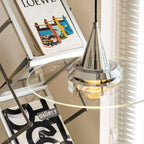 Contemporary Scandinavian Flying Saucer Iron Glass 1-light Pendant Light for Living Room
