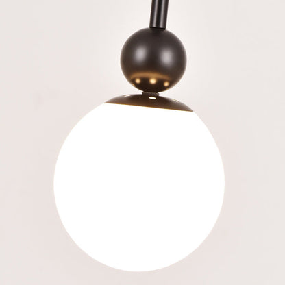 Traditional French Modo Globe Iron Glass 1-Light Pendant Light For Bedroom