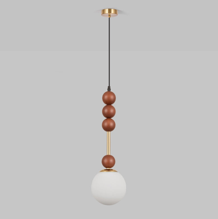 Traditional French Modo Globe Iron Glass 1-Light Pendant Light For Bedroom