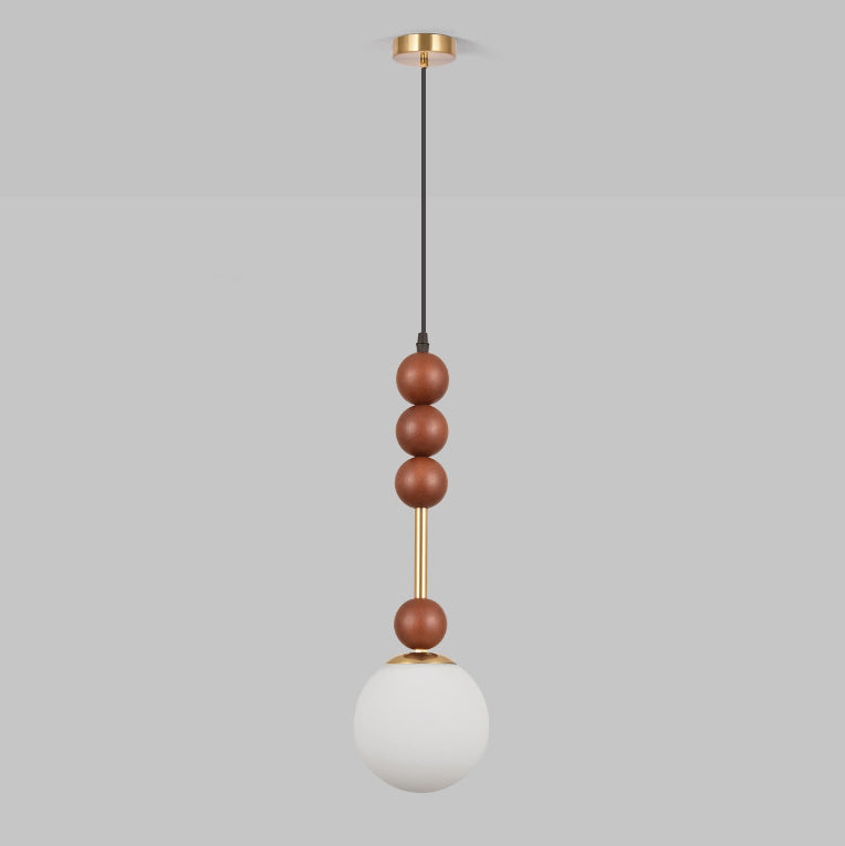 Traditional French Modo Globe Iron Glass 1-Light Pendant Light For Bedroom