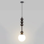 Traditional French Modo Globe Iron Glass 1-Light Pendant Light For Bedroom