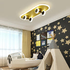 Contemporary Creative Skateboard Rectangular Iron Acrylic LED Flush Mount Ceiling Light for Bedroom