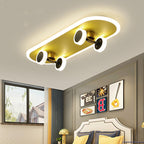 Contemporary Creative Skateboard Rectangular Iron Acrylic LED Flush Mount Ceiling Light for Bedroom