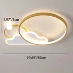 Contemporary Creative Cloud Circle Iron LED Flush Mount Ceiling Light For Bedroom