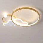Contemporary Creative Cloud Circle Iron LED Flush Mount Ceiling Light For Bedroom