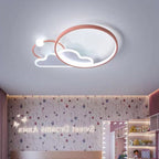 Contemporary Creative Cloud Circle Iron LED Flush Mount Ceiling Light For Bedroom