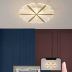 Modern Luxury Flower Iron Acrylic LED Semi-Flush Mount Ceiling Light For Bedroom