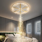 Modern Luxury Flower Iron Acrylic LED Semi-Flush Mount Ceiling Light For Bedroom