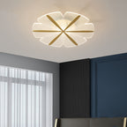 Modern Luxury Flower Iron Acrylic LED Semi-Flush Mount Ceiling Light For Bedroom