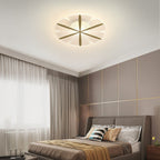 Modern Luxury Flower Iron Acrylic LED Semi-Flush Mount Ceiling Light For Bedroom