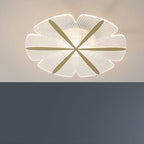 Modern Luxury Flower Iron Acrylic LED Semi-Flush Mount Ceiling Light For Bedroom