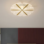 Modern Luxury Flower Iron Acrylic LED Semi-Flush Mount Ceiling Light For Bedroom