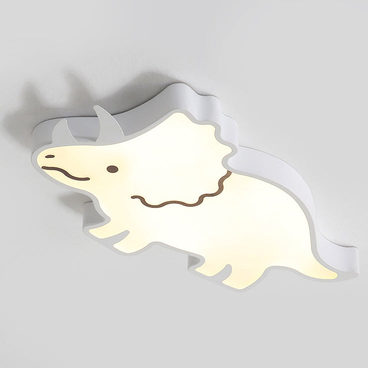 Lumendat Contemporary Creative Kids Cartoon Rhino Iron Acrylic LED Flush Mount Ceiling Light For Bedroom Lumendat
