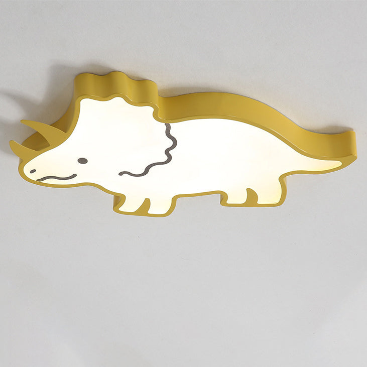 Lumendat Contemporary Creative Kids Cartoon Rhino Iron Acrylic LED Flush Mount Ceiling Light For Bedroom Lumendat