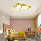 Lumendat Contemporary Creative Kids Cartoon Rhino Iron Acrylic LED Flush Mount Ceiling Light For Bedroom Lumendat