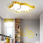 Lumendat Contemporary Creative Kids Cartoon Rhino Iron Acrylic LED Flush Mount Ceiling Light For Bedroom Lumendat