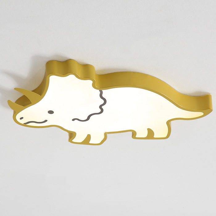 Lumendat Contemporary Creative Kids Cartoon Rhino Iron Acrylic LED Flush Mount Ceiling Light For Bedroom Lumendat