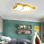 Lumendat Contemporary Creative Kids Cartoon Rhino Iron Acrylic LED Flush Mount Ceiling Light For Bedroom Lumendat