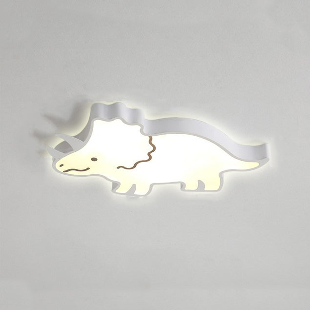 Lumendat Contemporary Creative Kids Cartoon Rhino Iron Acrylic LED Flush Mount Ceiling Light For Bedroom Lumendat